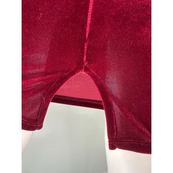 Windsor Burgundy Red Wine Velvet Mini Bodycon Cutout Corset Dress Size Small - Picture 7 of 9